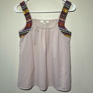 Ya Los Angeles Blush Pink Embellished Tank Top Women S Sleeveless Colorful Boho